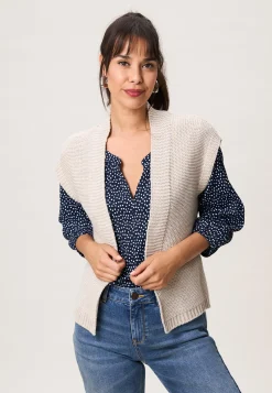 Outlet Miss Etam Gilet brei naturel Light sand
