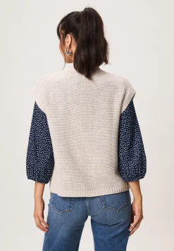 Outlet Miss Etam Gilet brei naturel Light sand