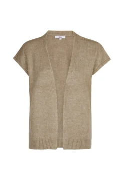 New Miss Etam Gilet brei zand Dark neutral melange