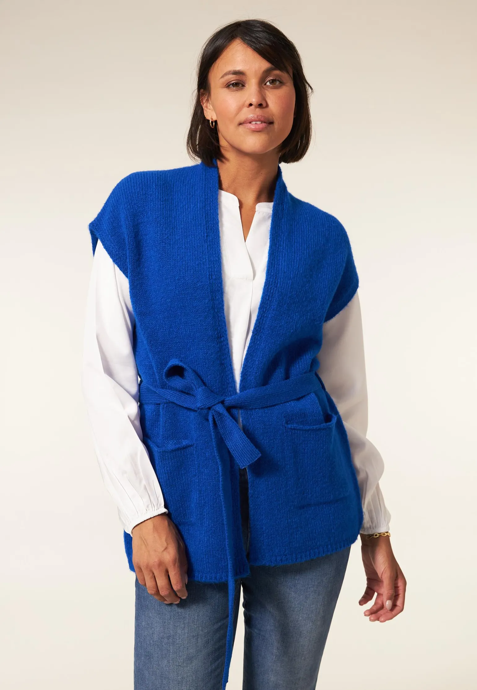 Outlet Miss Etam Gilet ceintuur blauw Kobaltblauw