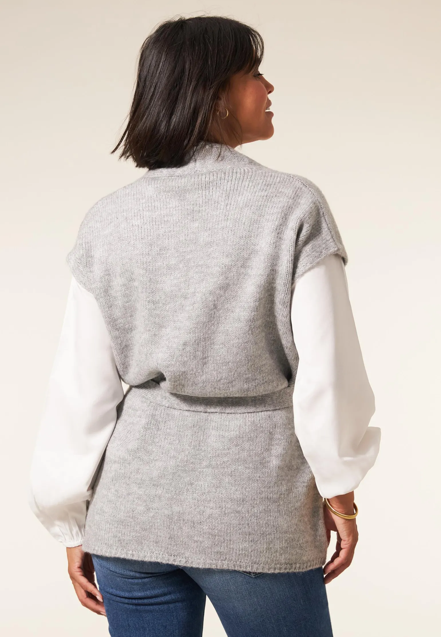 Discount Miss Etam Gilet ceintuur grijs Lichtgrijs