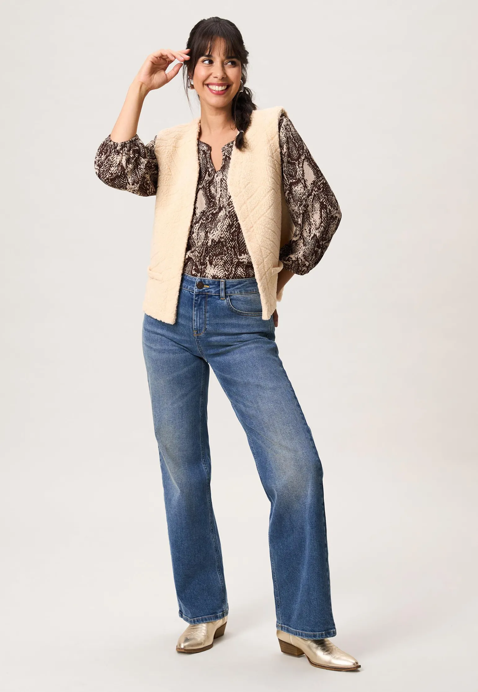 Clearance Miss Etam Gilet creme Cream