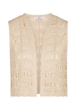 Online Miss Etam Gilet crochet zand Light sand