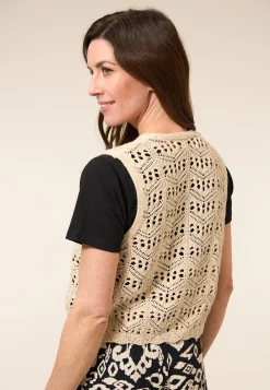Online Miss Etam Gilet crochet zand Light sand