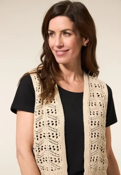 Online Miss Etam Gilet crochet zand Light sand