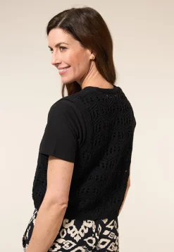 Sale Miss Etam Gilet crochet Zwart
