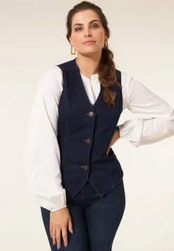 Clearance Miss Etam Gilet denim blauw Dark denim