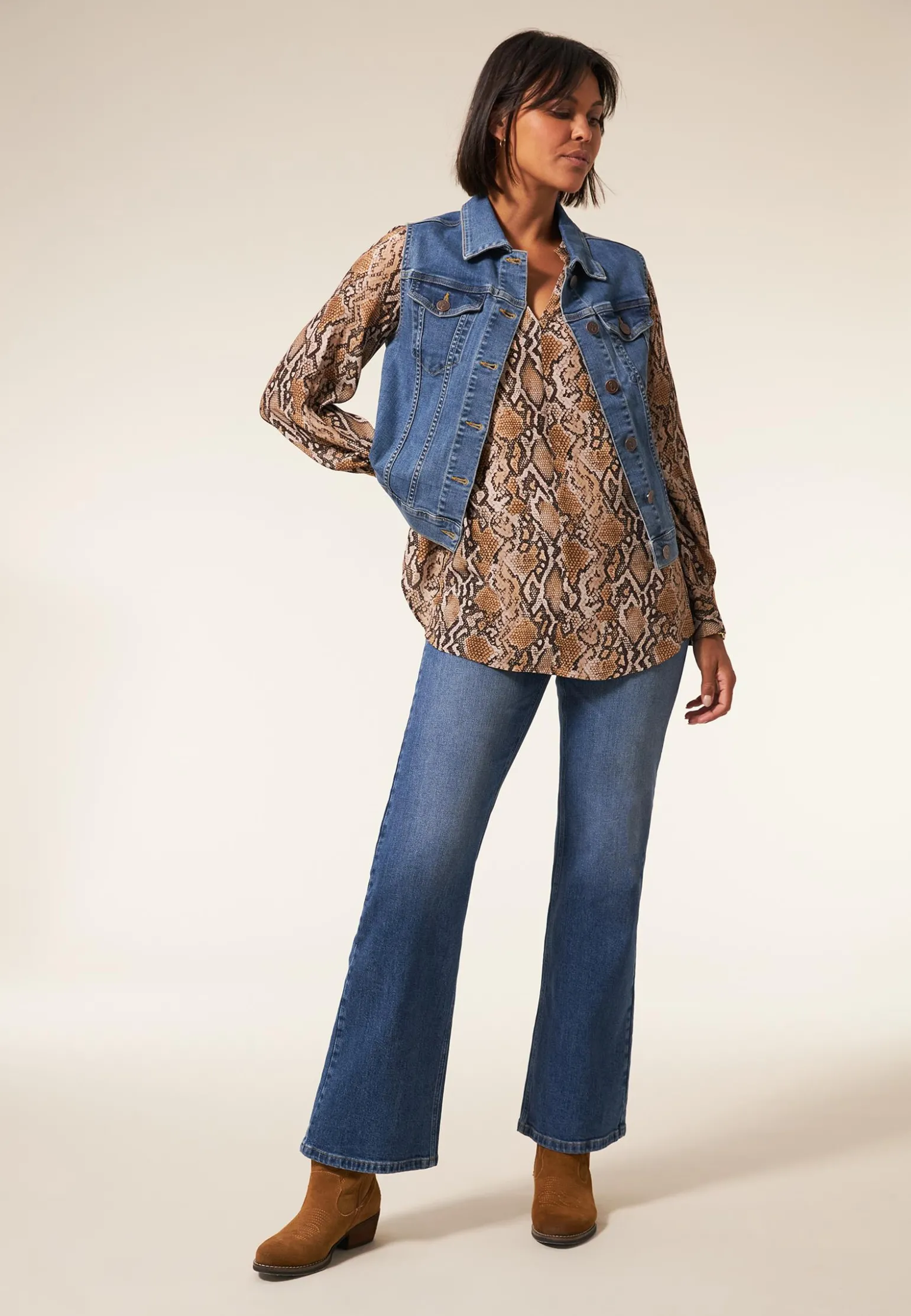 Hot Miss Etam Gilet denim blauw Medium denim