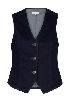 Miss Etam Gilet denim blauw Dark denim