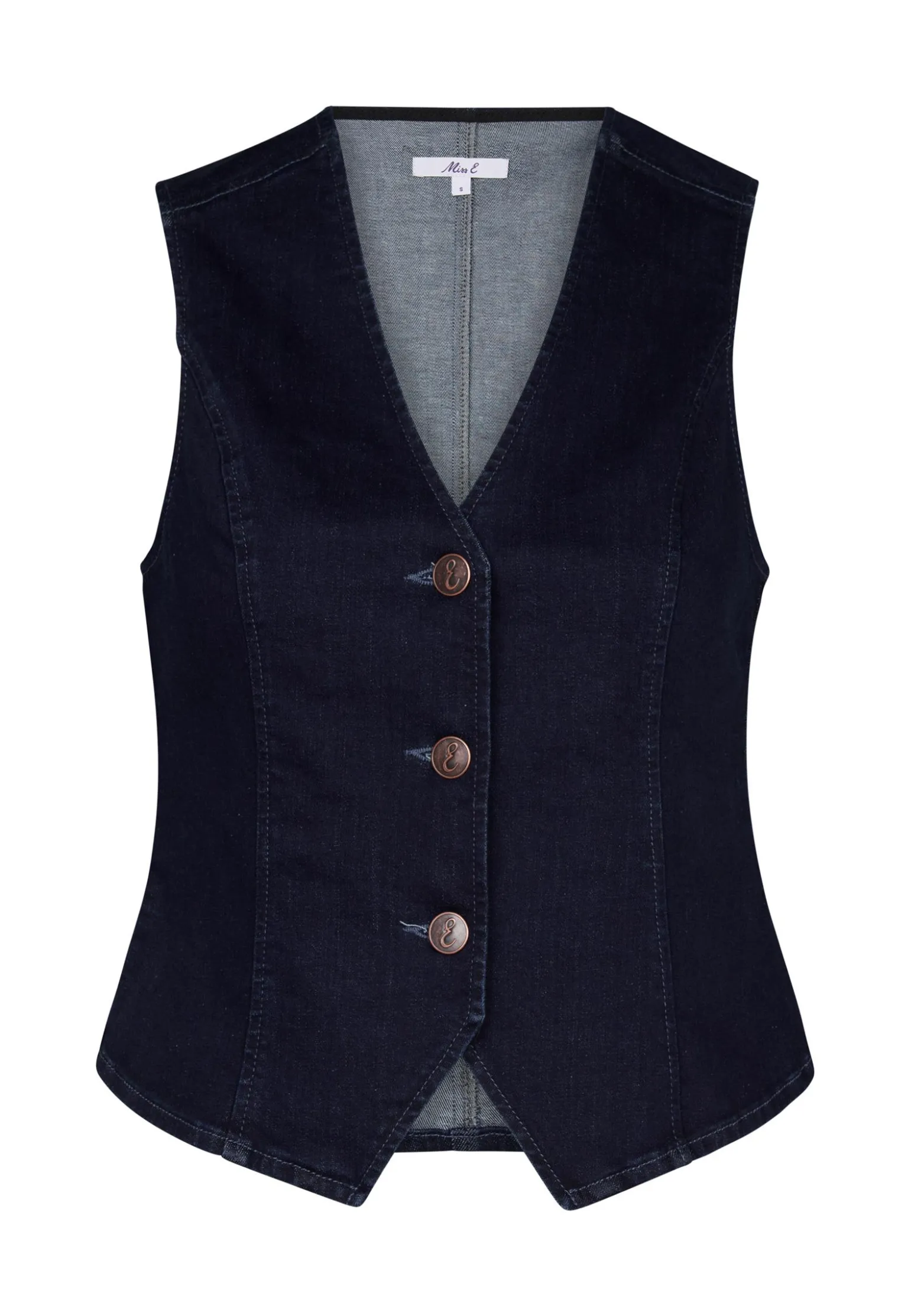 Miss Etam Gilet denim blauw Dark denim