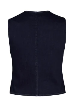 Miss Etam Gilet denim blauw Dark denim