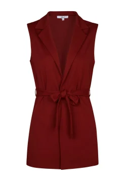 Miss Etam Gilet lang rood Dark red