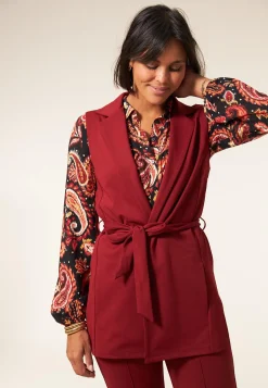 Miss Etam Gilet lang rood Dark red