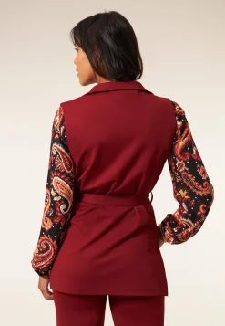 Miss Etam Gilet lang rood Dark red