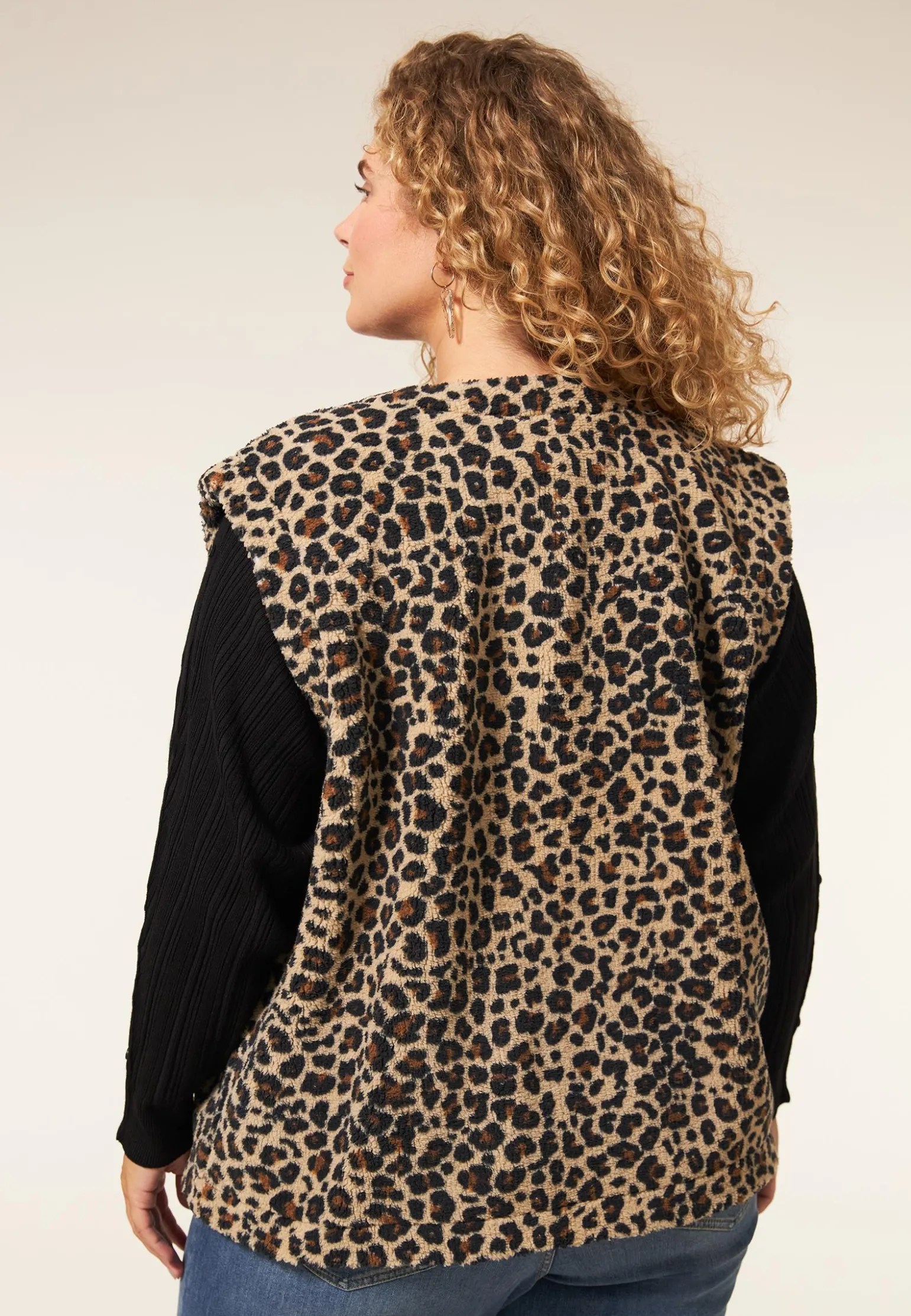 Outlet Miss Etam Gilet print zwart Multi dark neutral