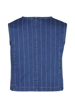 New Miss Etam Gilet streep blauw Multi denim blue