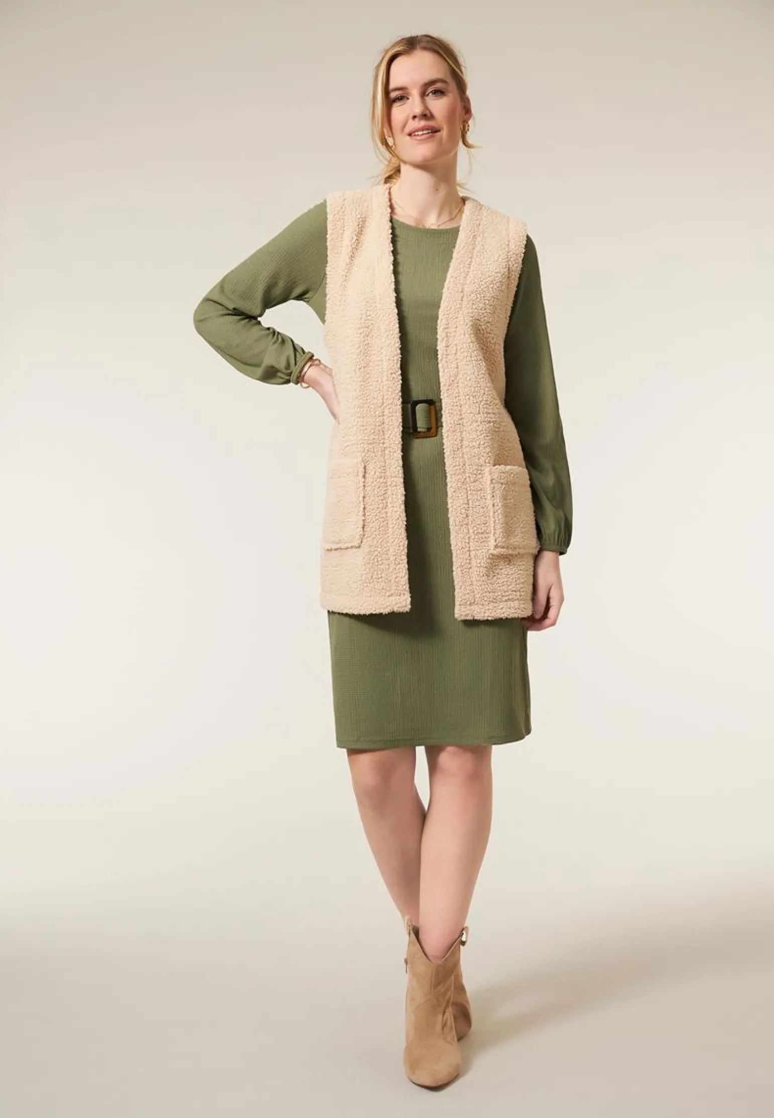 Clearance Miss Etam Gilet teddy zand Sand
