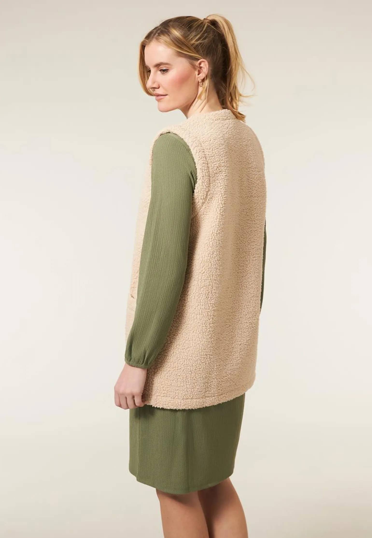 Clearance Miss Etam Gilet teddy zand Sand