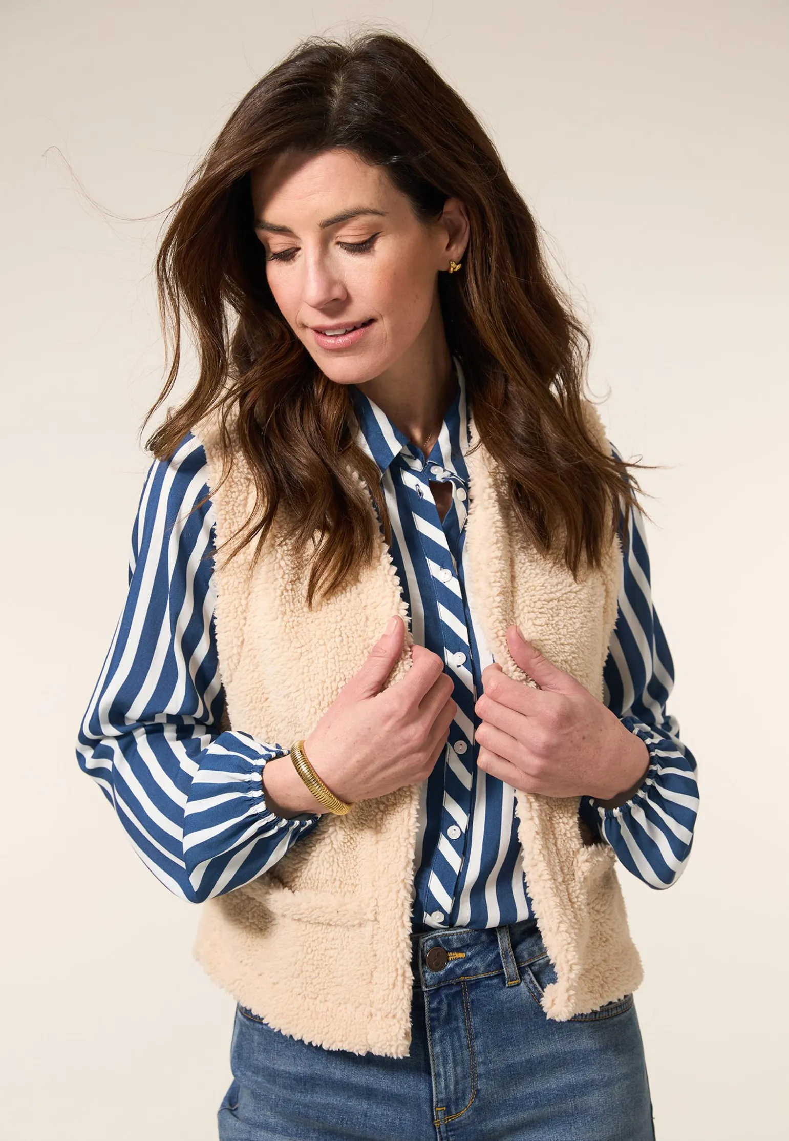 Miss Etam Gilet zand Sand