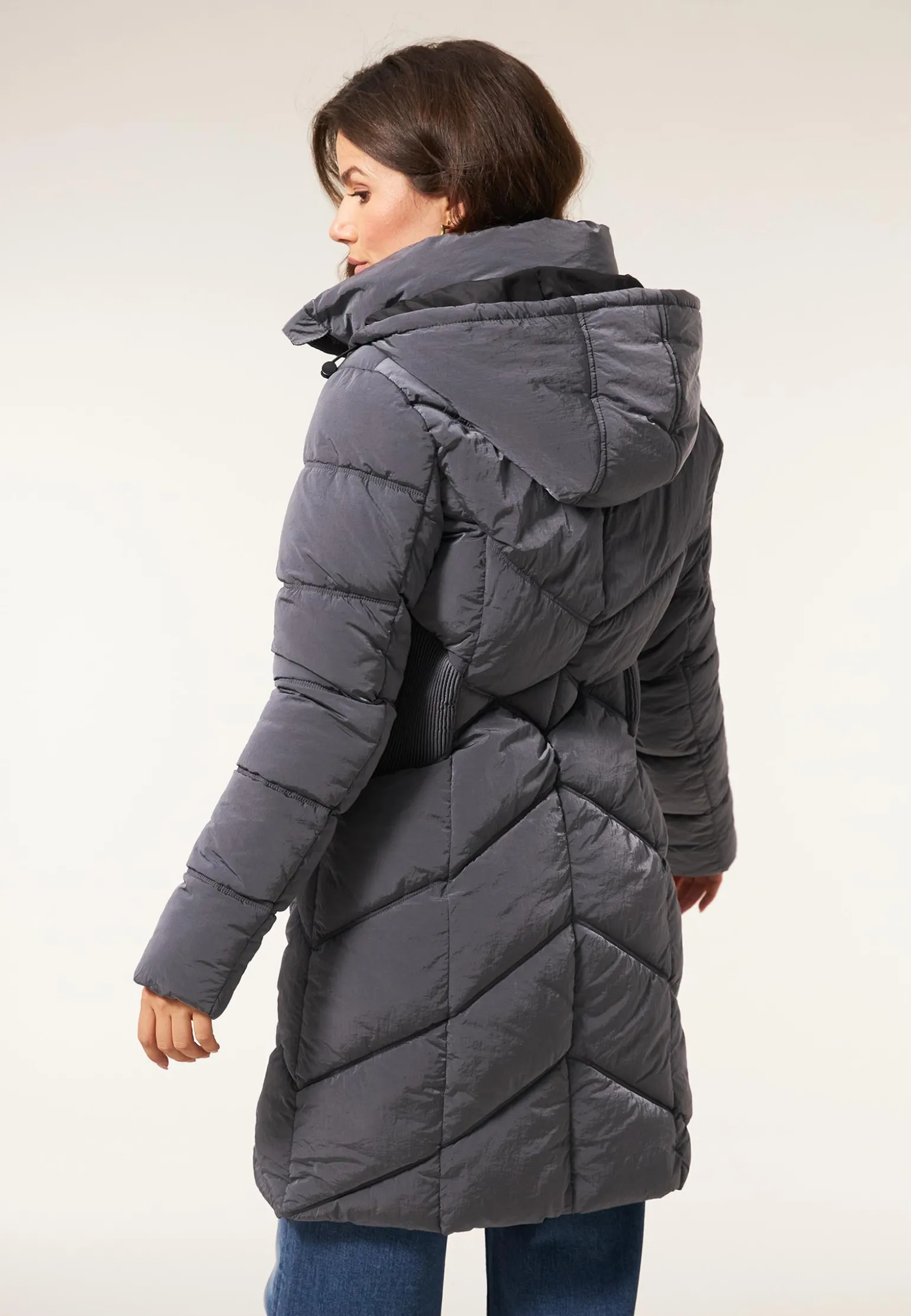 New Miss Etam Jas padded glans grijs Grey