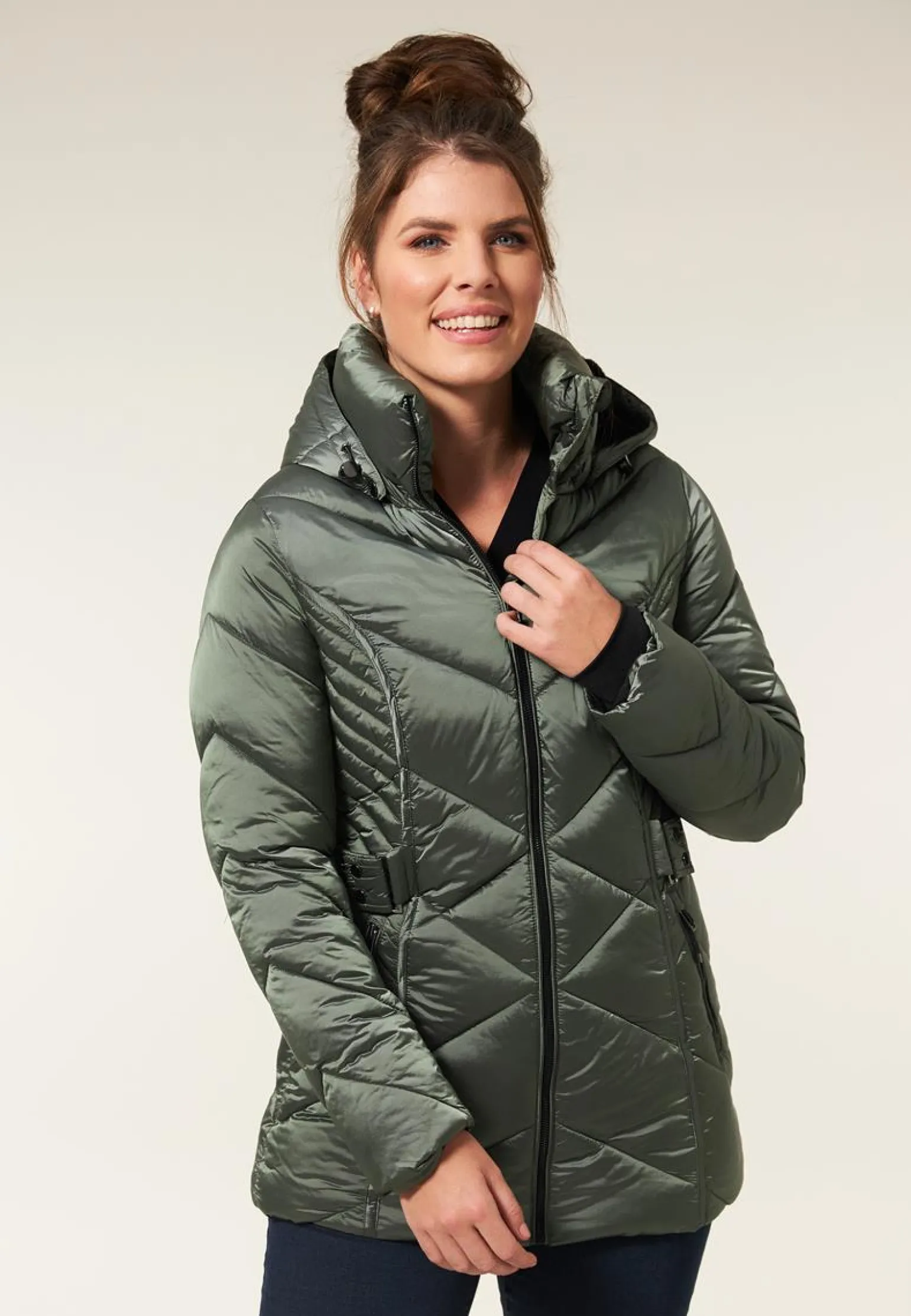 Online Miss Etam Jas padded groen Green