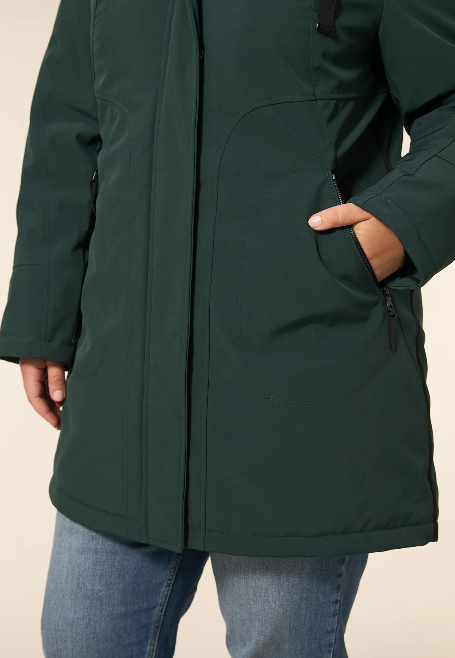Online Miss Etam Jas softshell groen Pinegreen