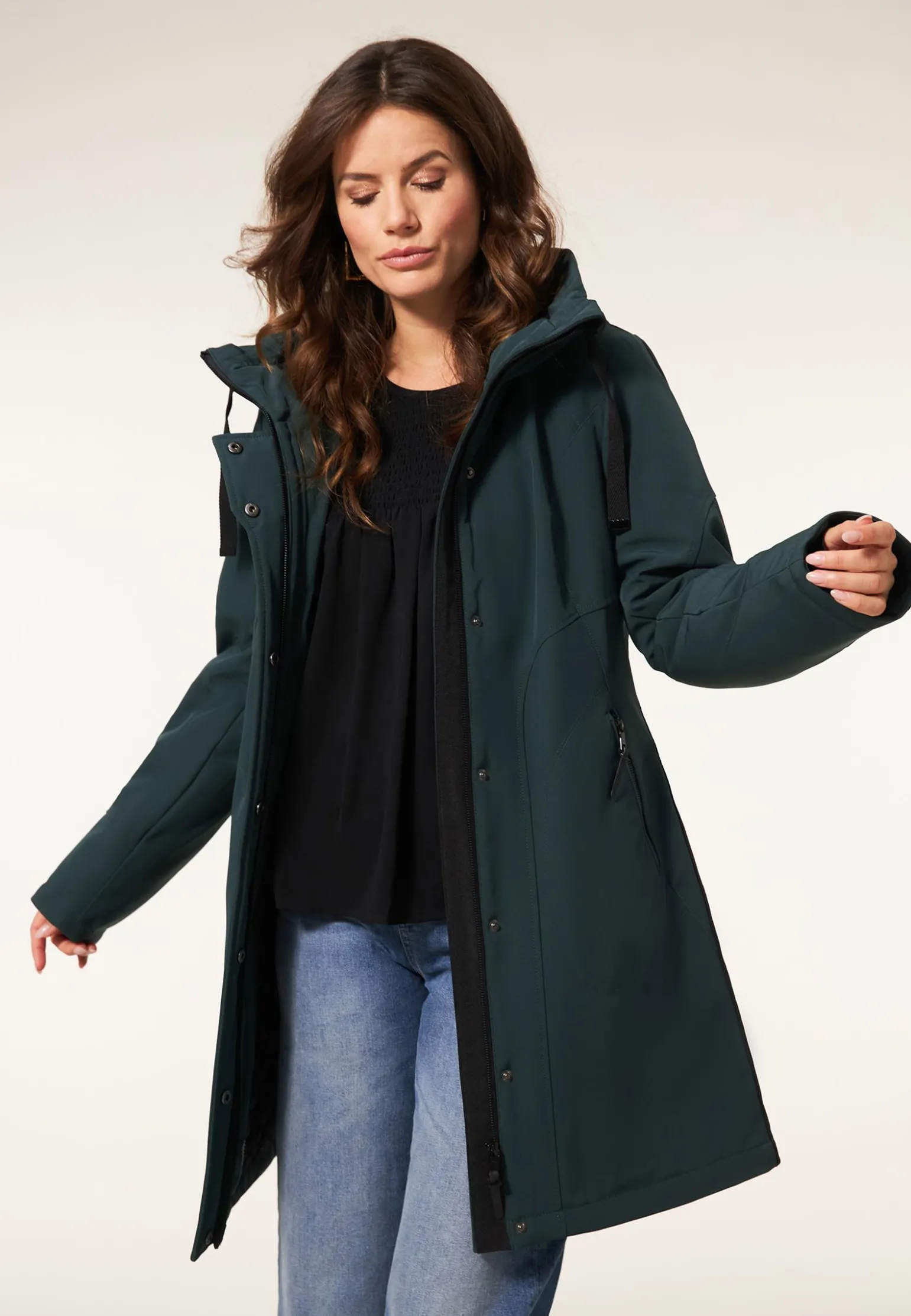 Hot Miss Etam Jas softshell groen Pinegreen