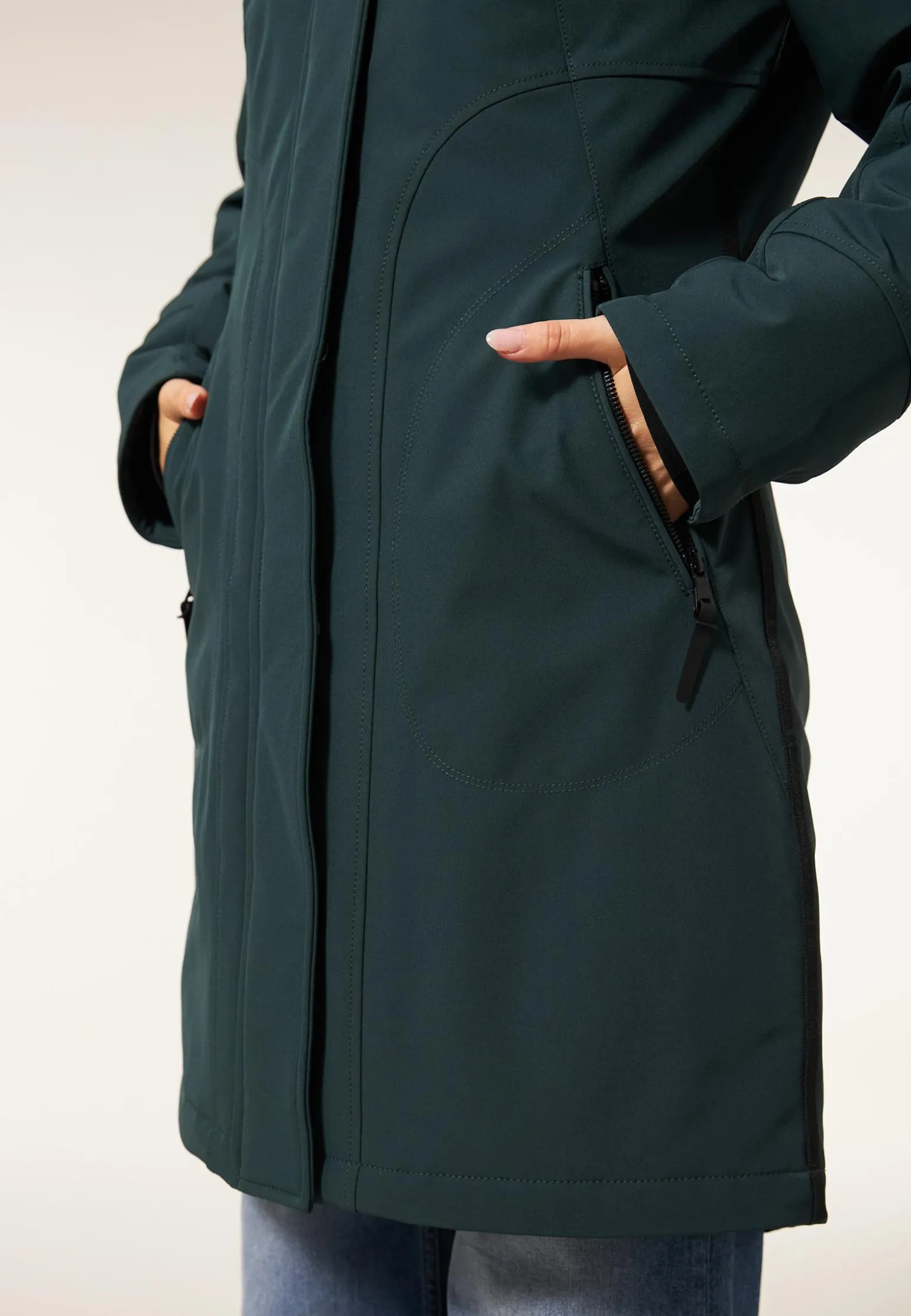 Hot Miss Etam Jas softshell groen Pinegreen