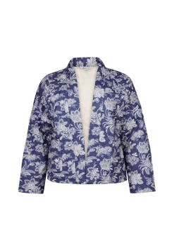 Outlet Miss Etam Jasje padded print blauw Multi stone blue