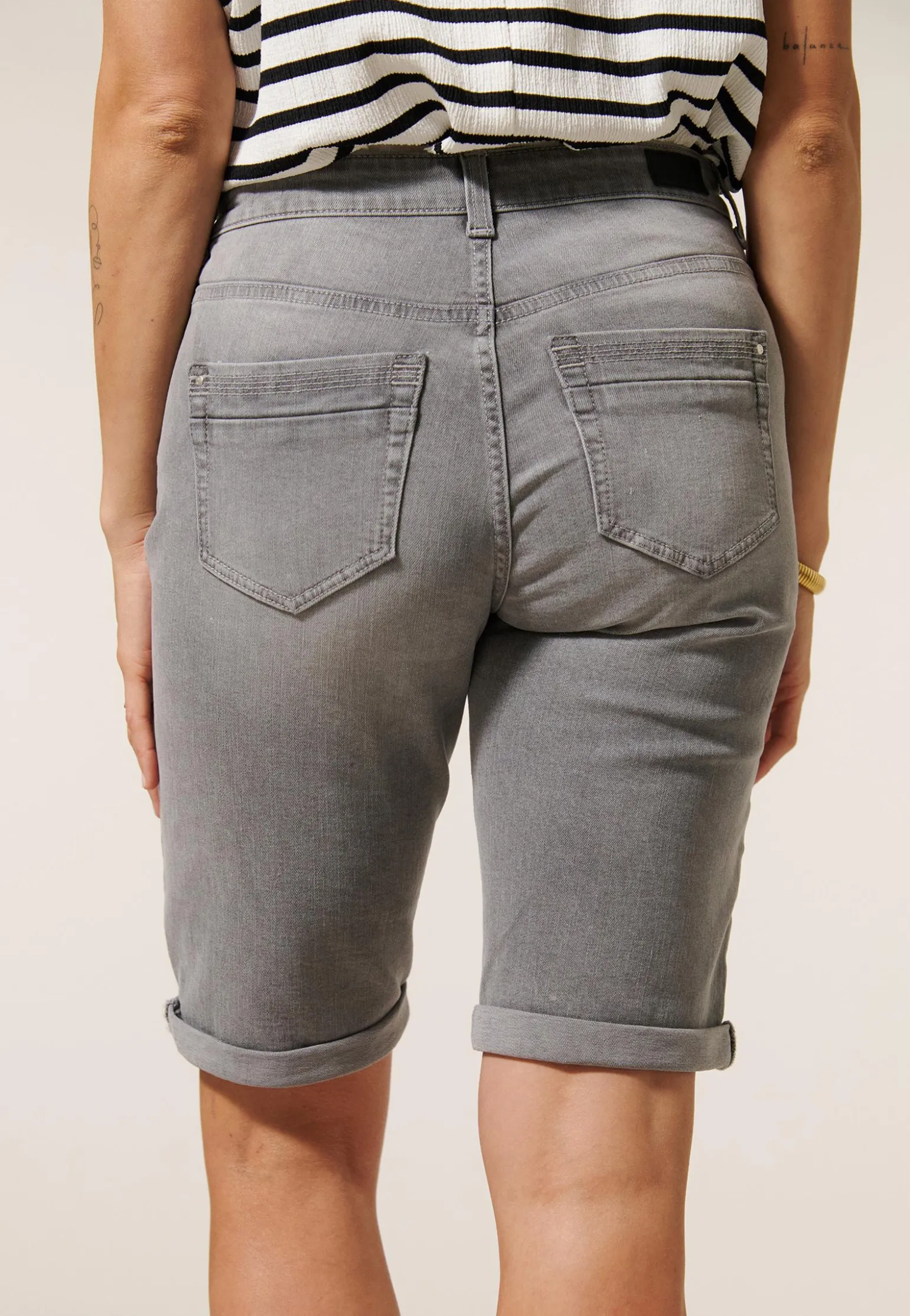 Online Miss Etam Jeans bermuda Grijs