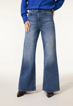 Online Miss Etam Jeans extra wide leg blauw 32" Medium denim