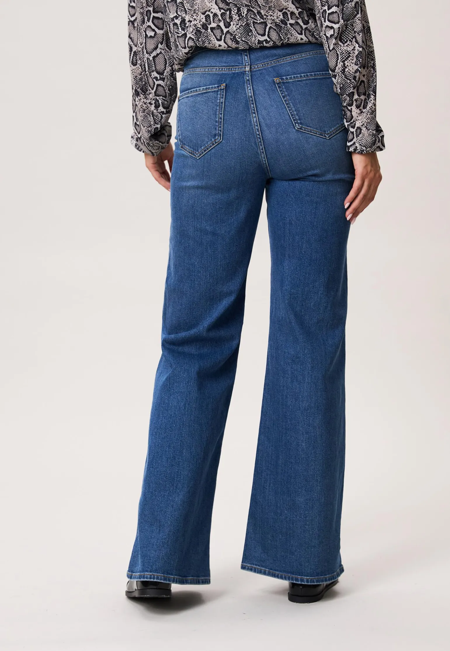 Online Miss Etam Jeans extra wide leg blauw 36" Medium denim