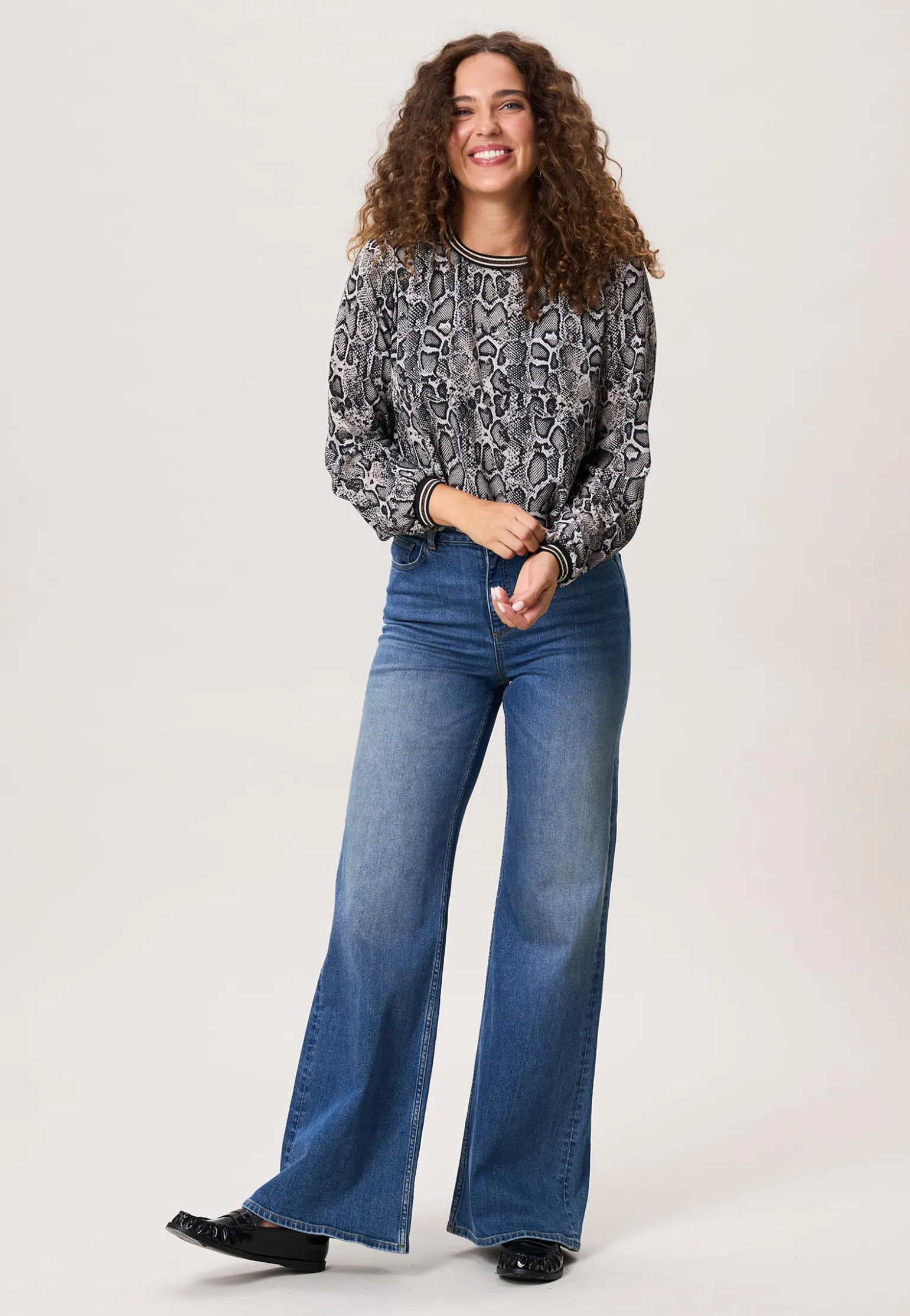 Online Miss Etam Jeans extra wide leg blauw 36" Medium denim