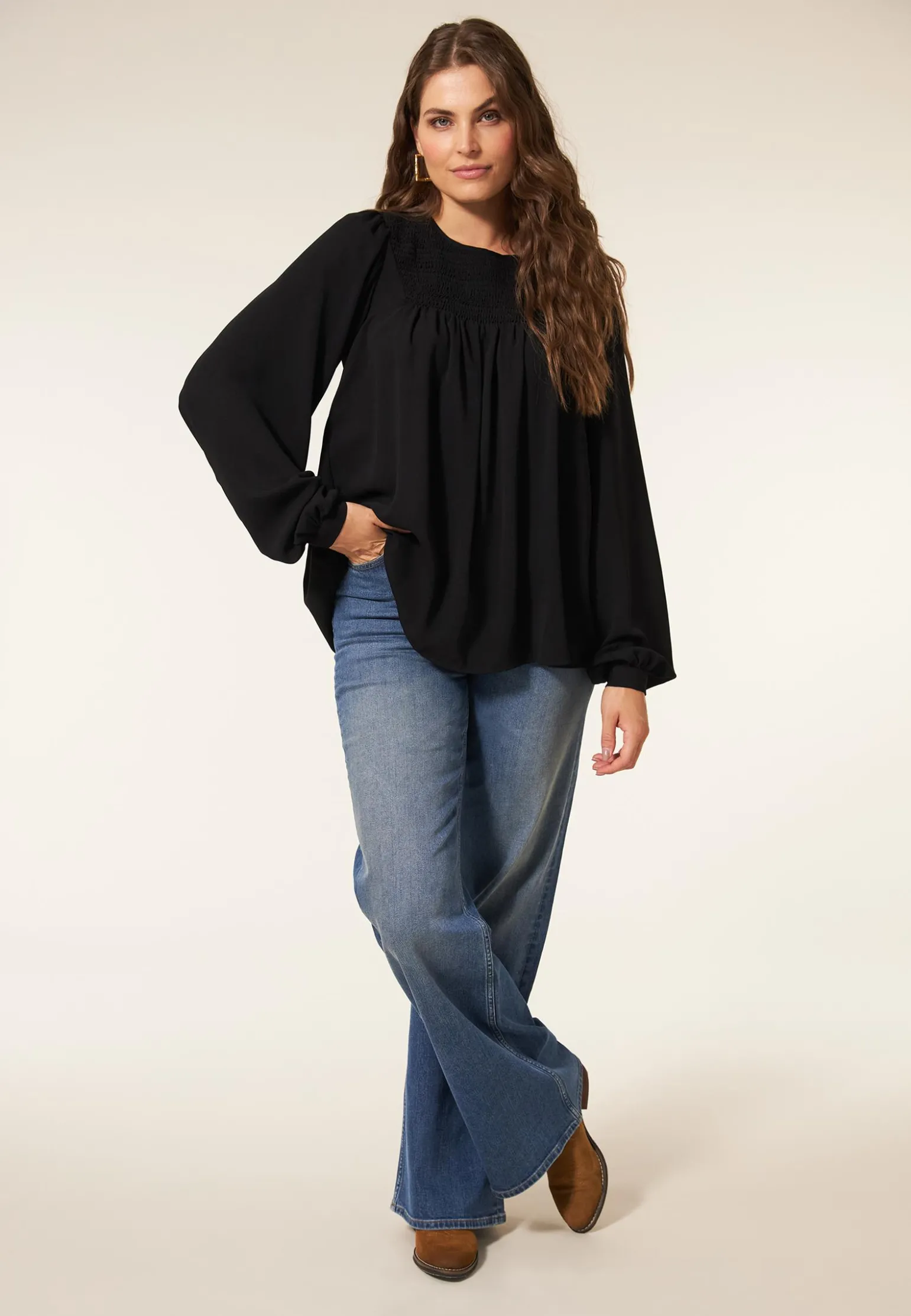 Online Miss Etam Jeans extra wide leg blauw 36" Medium denim