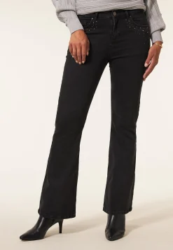 Online Miss Etam Jeans flared details zwart 32" Grijs