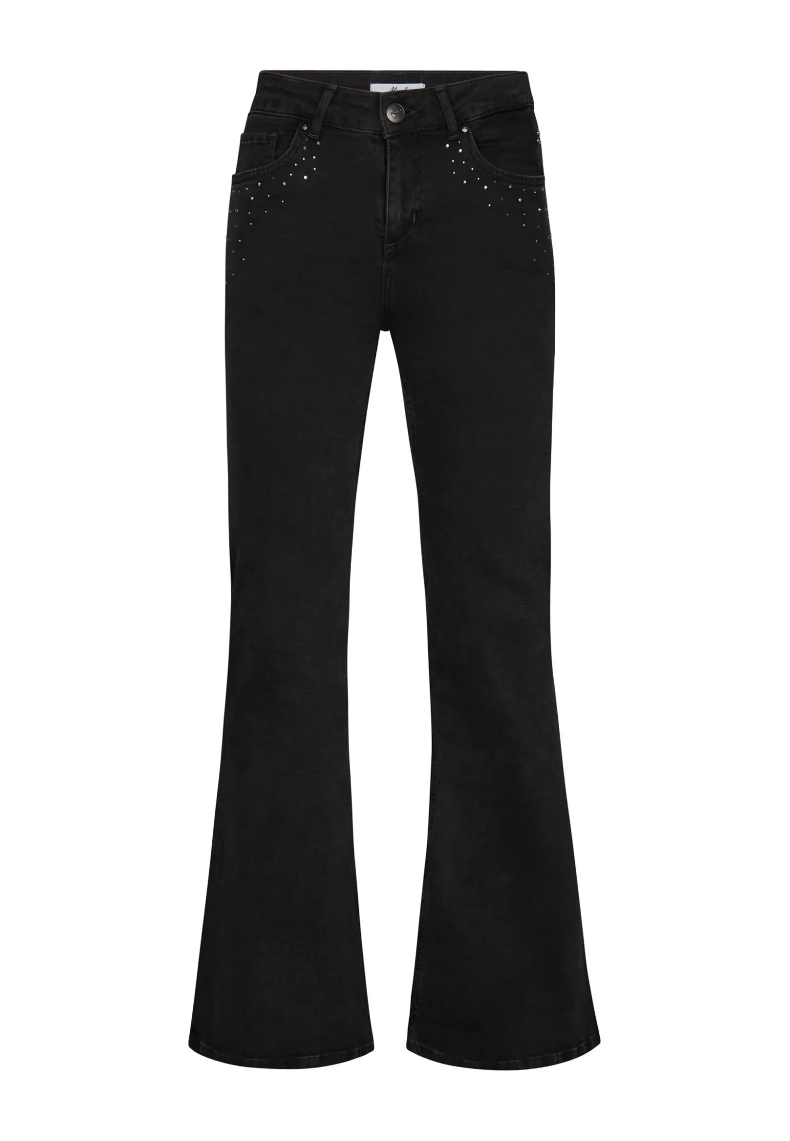 Online Miss Etam Jeans flared details zwart 32" Grijs