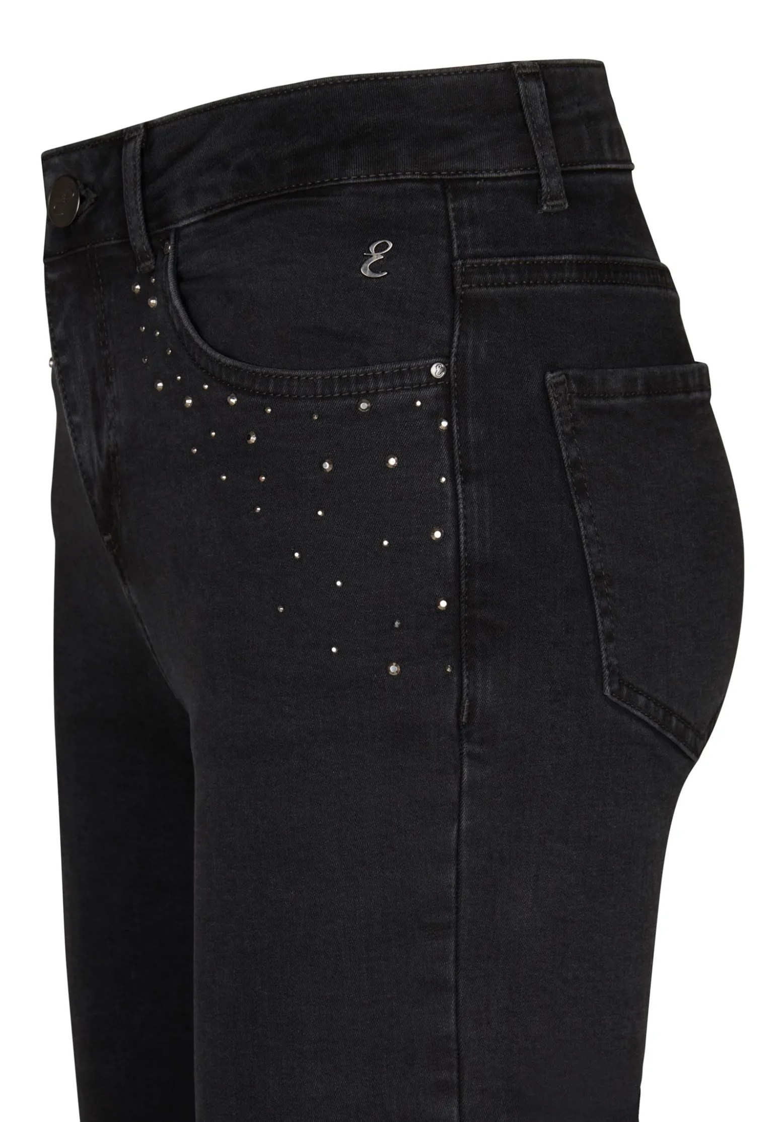 Online Miss Etam Jeans flared details zwart 32" Grijs