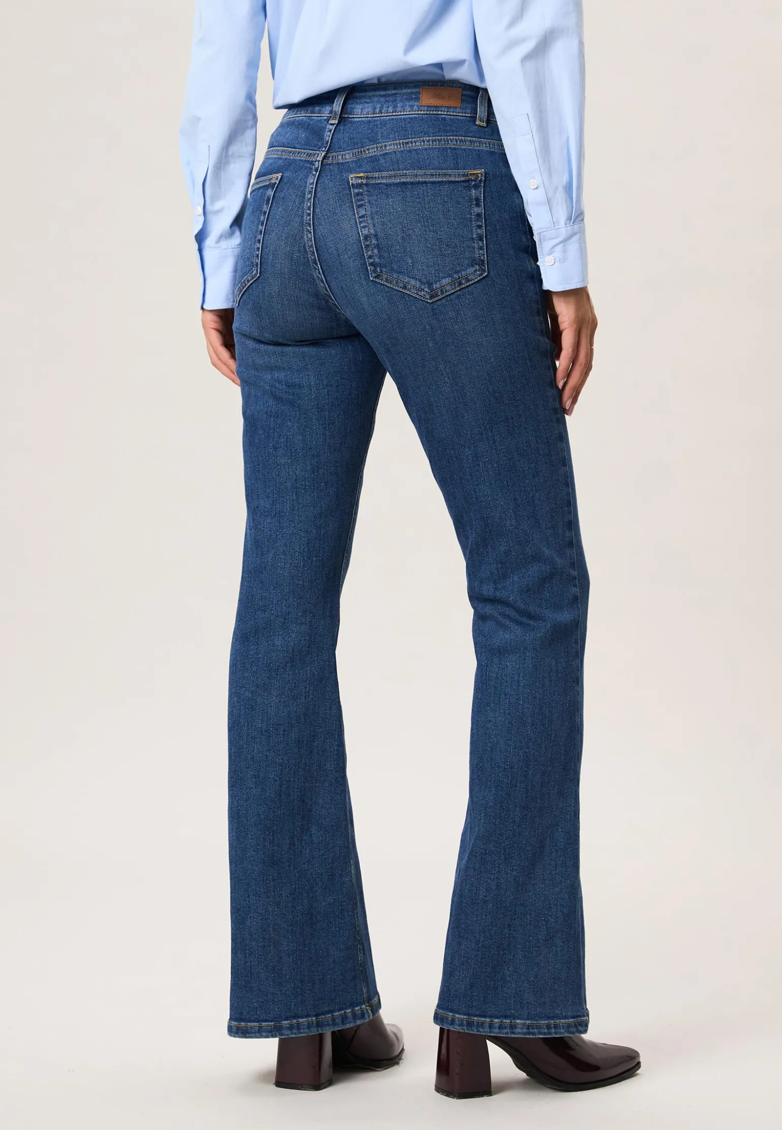 Hot Miss Etam Jeans flared leg blauw Medium denim