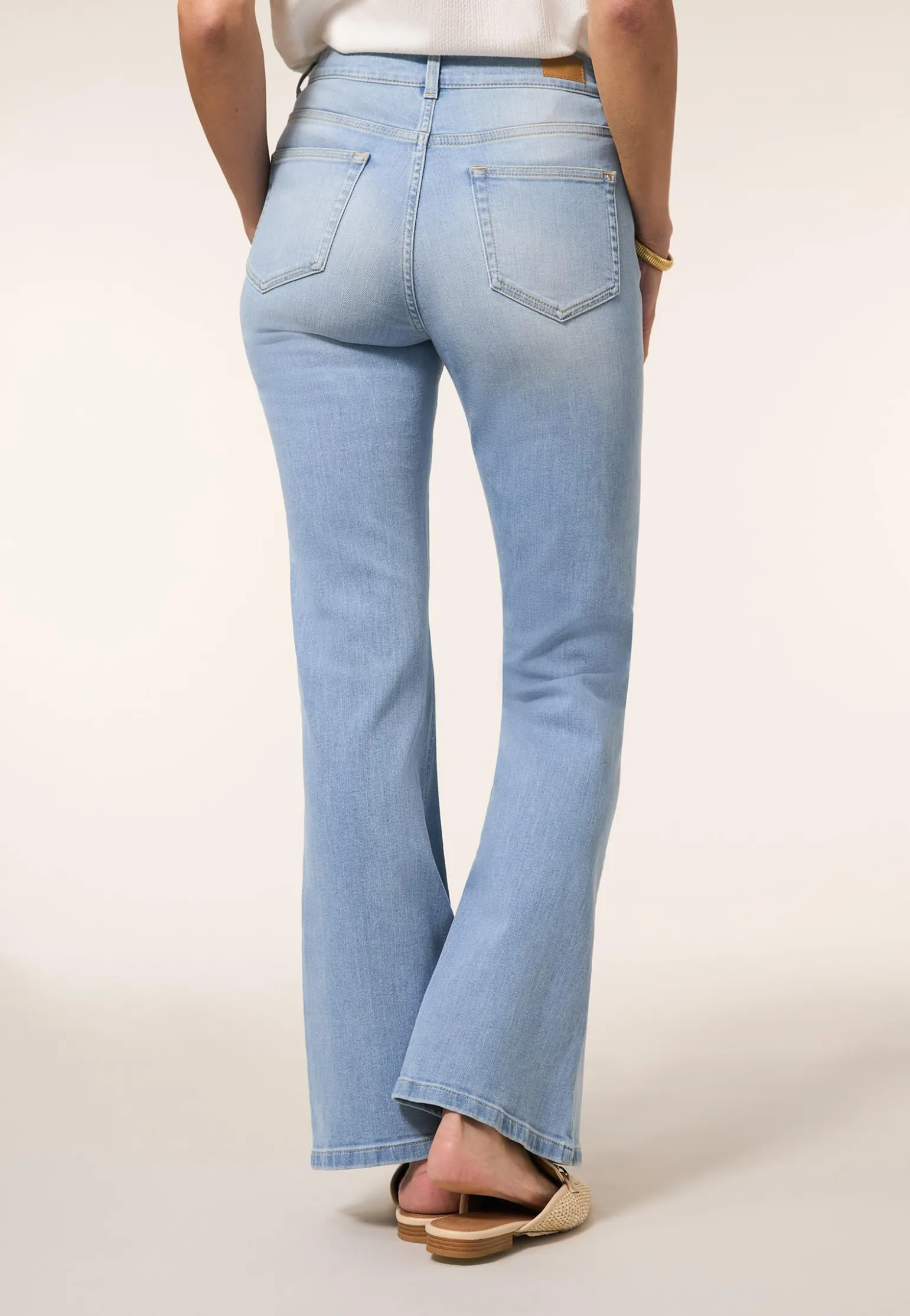Hot Miss Etam Jeans flared leg blauw 32" Bleached