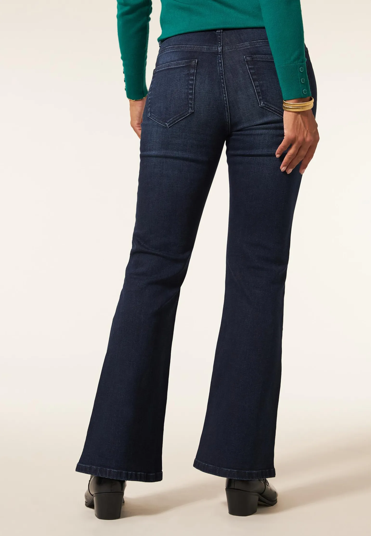 Hot Miss Etam Jeans flared leg blauw 32" Dark denim