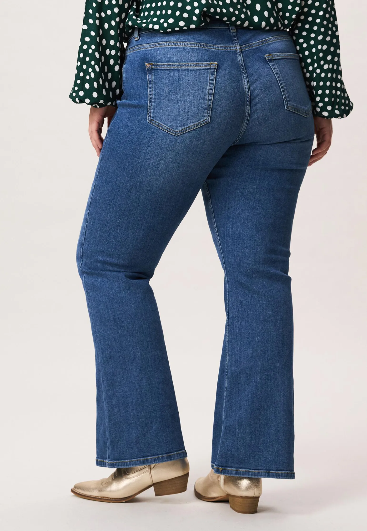 Best Miss Etam Jeans flared leg blauw 32" Medium denim