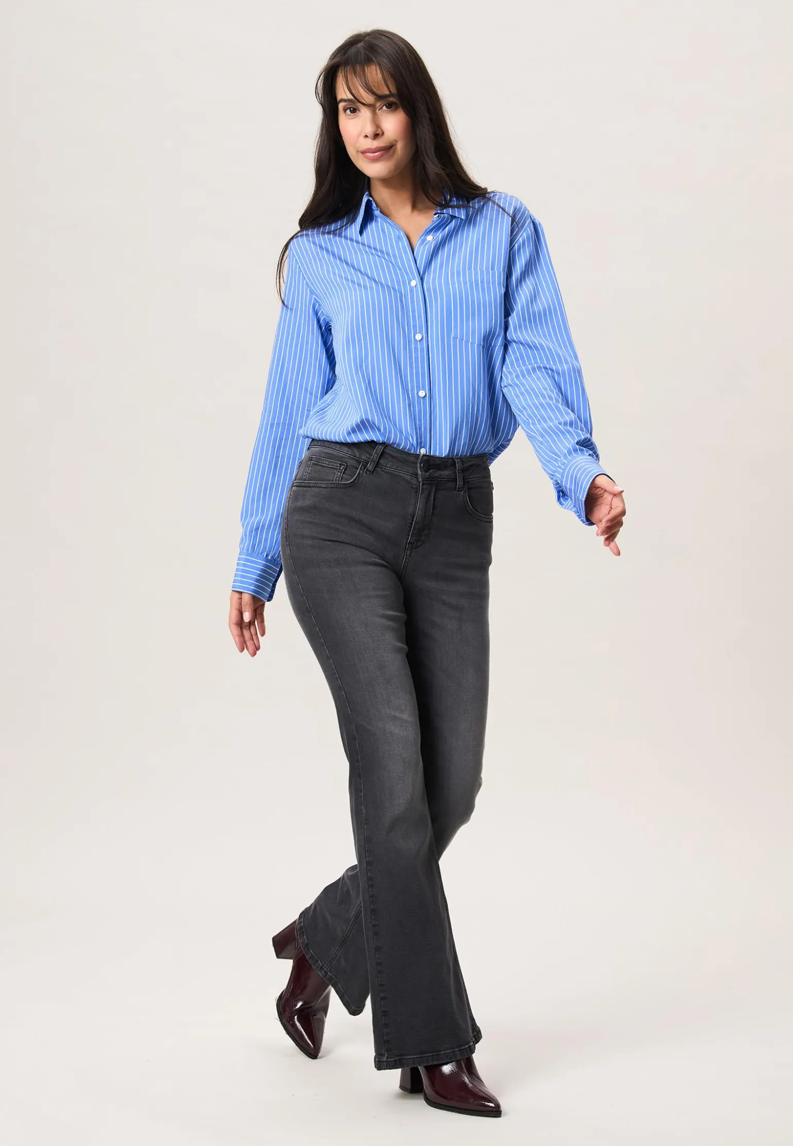 New Miss Etam Jeans flared leg grijs Mid grey denim