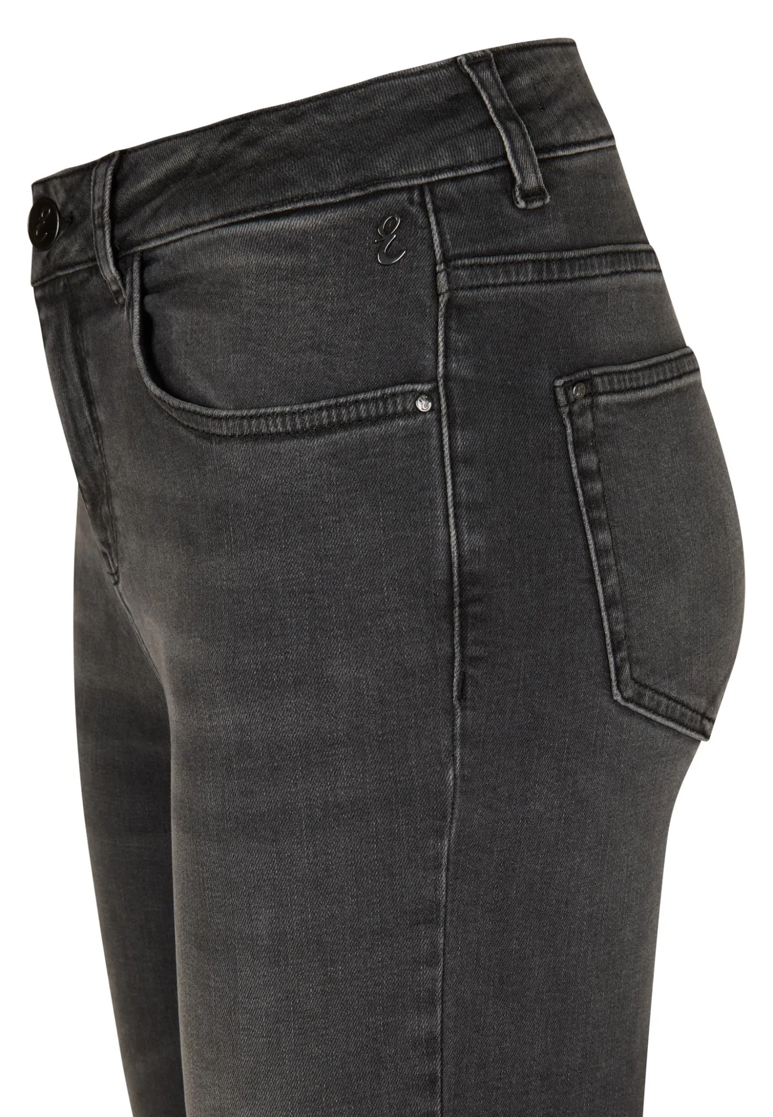 Miss Etam Jeans flared leg grijs 36" Mid grey denim
