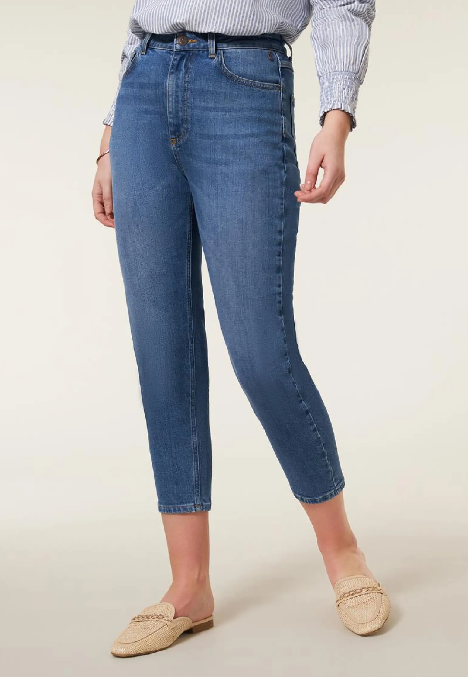 New Miss Etam Jeans mom fit blauw Medium denim
