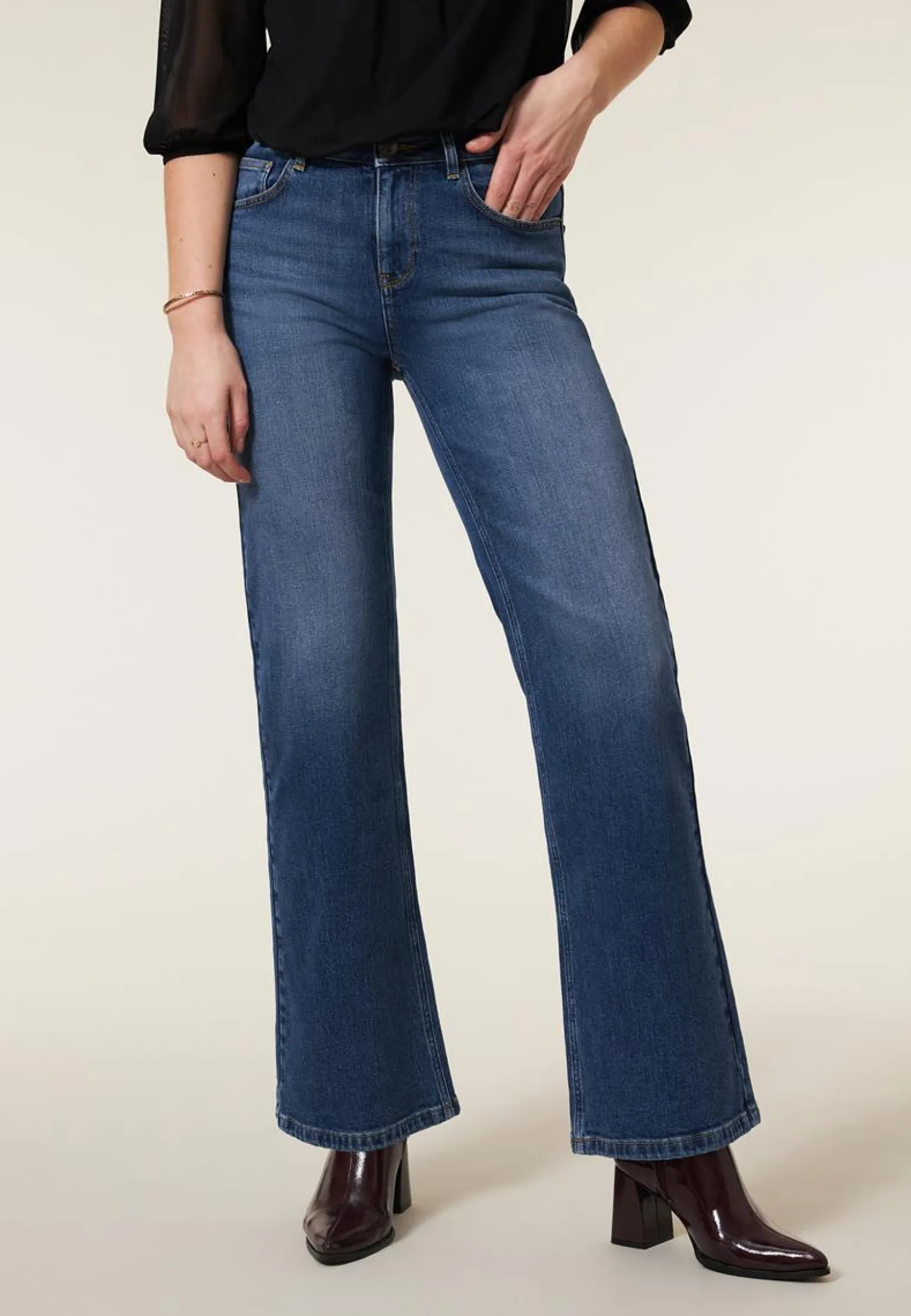 Clearance Miss Etam Jeans relaxed straight fit blauw Medium denim