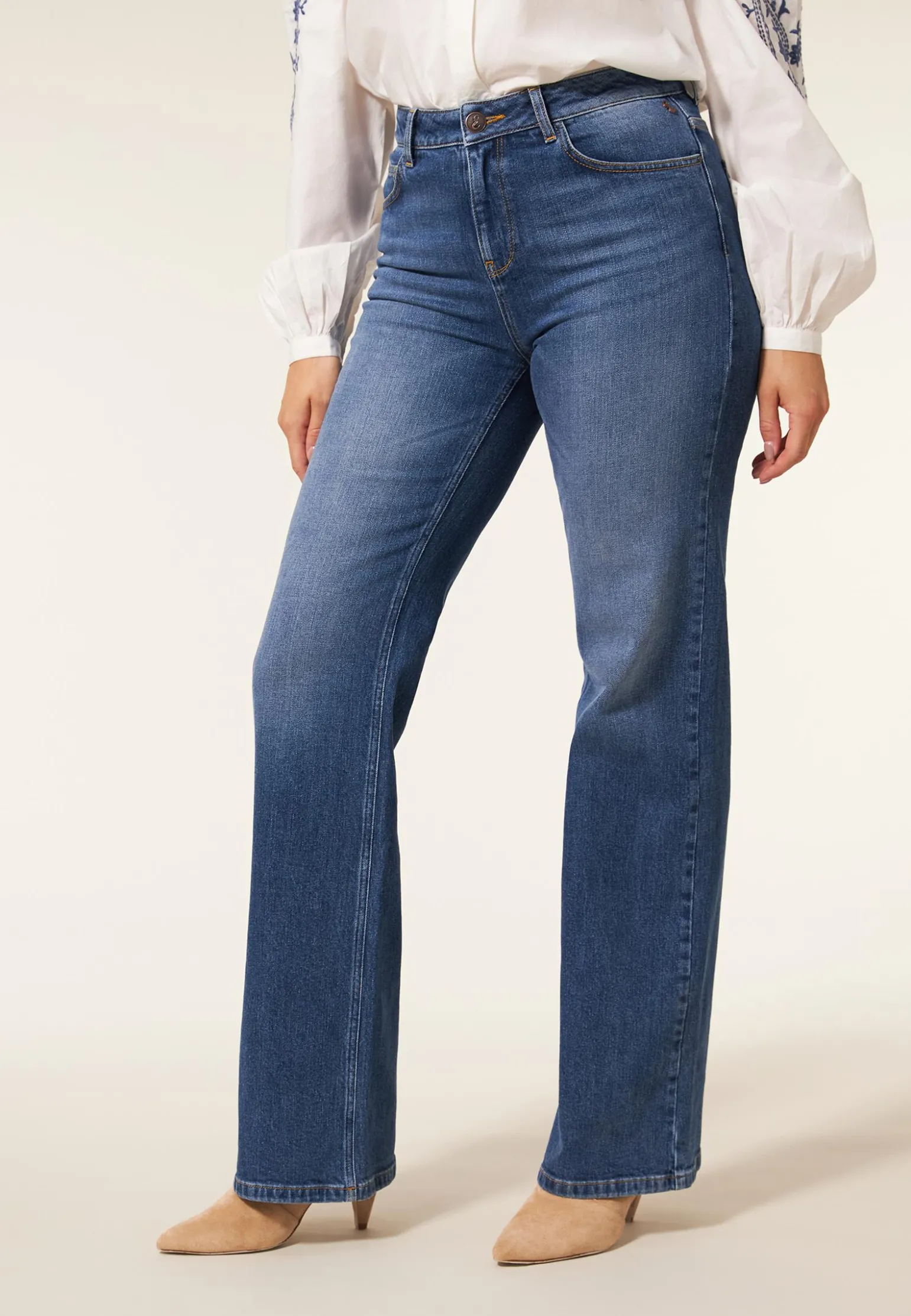 Sale Miss Etam Jeans relaxed straight fit blauw Medium denim