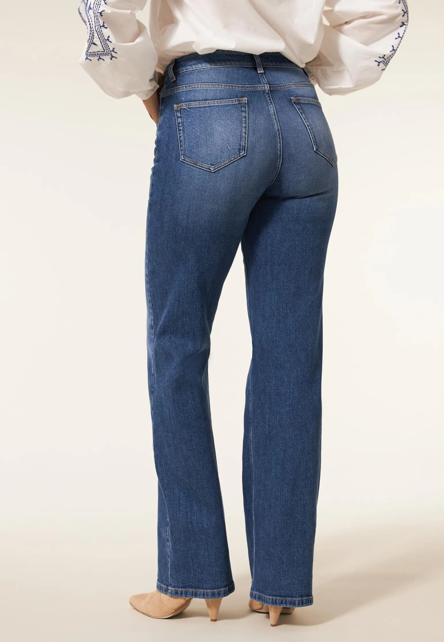 Sale Miss Etam Jeans relaxed straight fit blauw Medium denim