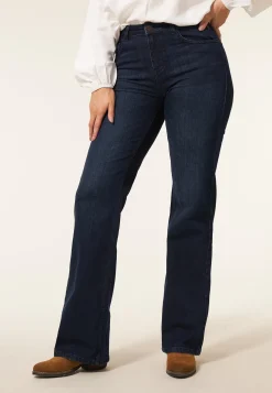 Outlet Miss Etam Jeans relaxed straight fit blauw 36" Dark denim