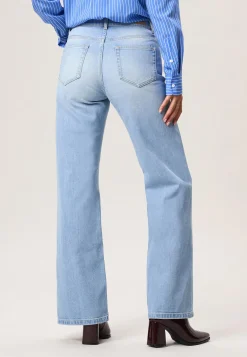 Best Miss Etam Jeans relaxed straight fit blauw Bleached