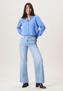 Best Miss Etam Jeans relaxed straight fit blauw Bleached